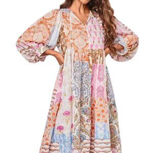 Floral Patchwork Maxi Dress